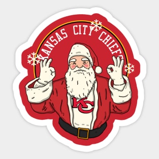 Santa Claus Loves Kansas City Chiefs Sticker